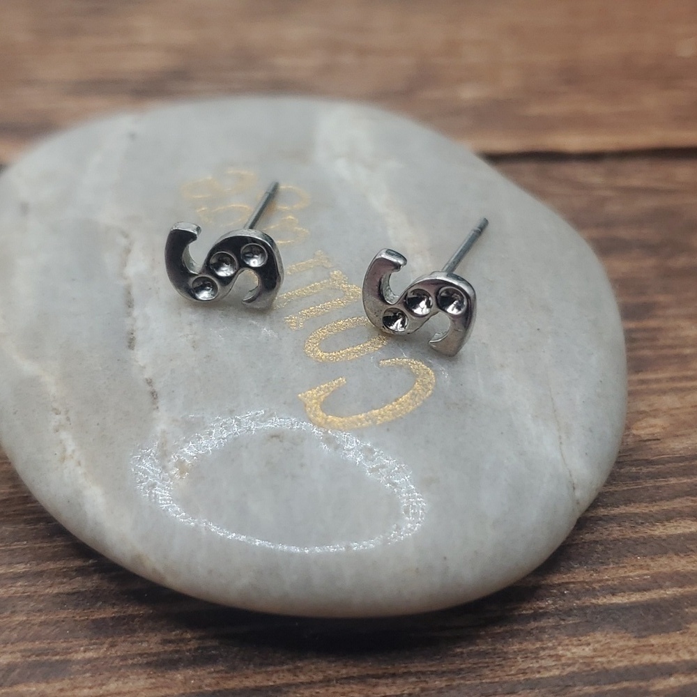 Sterling E447 S initial earrings trendy customized